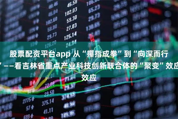股票配资平台app 从“攥指成拳”到“向深而行”——看吉林省重点产业科技创新联合体的“聚变”效应