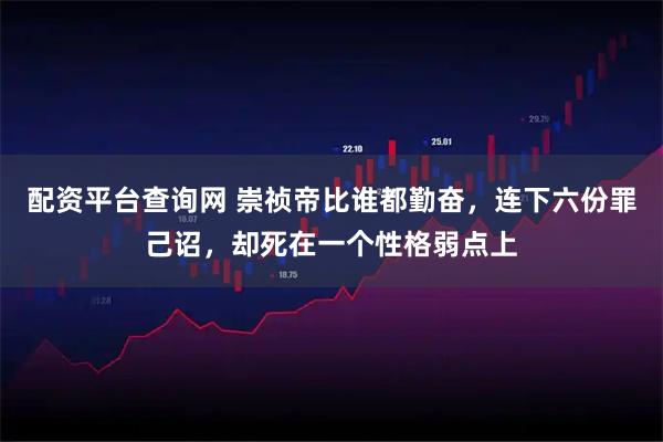 配资平台查询网 崇祯帝比谁都勤奋，连下六份罪己诏，却死在一个性格弱点上